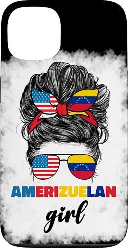 Vista 7 de iPhone 16 Half American And Venezuelan USA Venezuela Flag Girl Funda para mujer