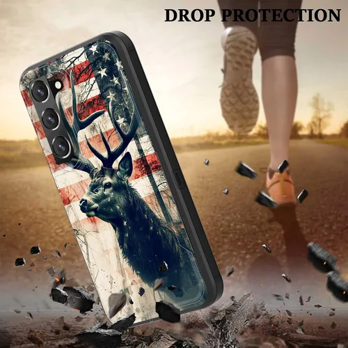 Vista 6 de Funda para Galaxy S23 5G, híbrida de doble capa (tapa a prueba de polvo integrada) (soporte magnético para automóvil) a prueba de golpes, protección
