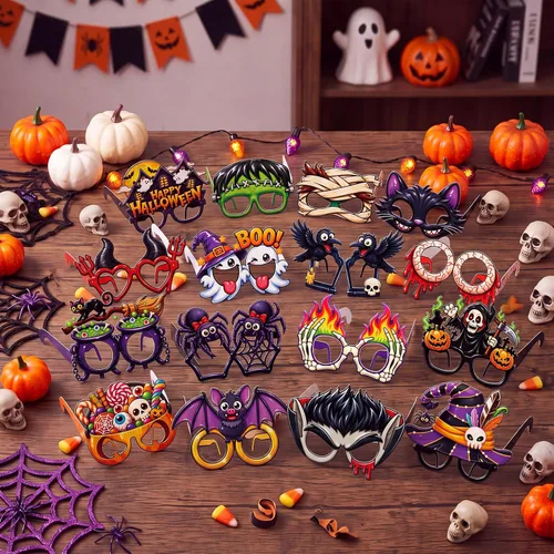 Vista 4 de Vinsot Paquete de 32 divertidos vasos de papel de Halloween para decoración