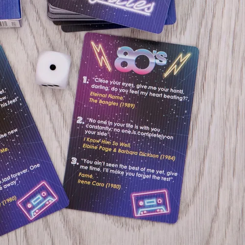 Vista 6 de Boxer Gifts Juegos de cartas musicales de los años ochenta para adultos y familias Letras de canciones Noche de juegos - Nombre de la canción