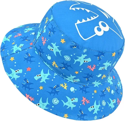 Vista 4 de Kids Toddler Baby Boy Sun Hat Summer Bucket Hats with UPF 50+ UV Sun Protective 24-Shark