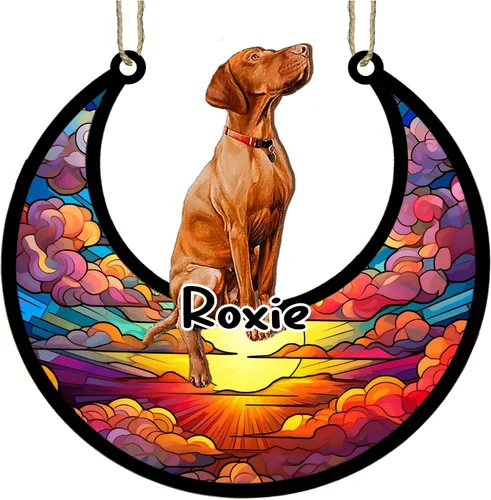 Vista 7 de LOVELYPOD Adorno de Navidad personalizado para perro pastor australiano, atrapasoles conmemorativo, adorno de Navidad de pastor australiano