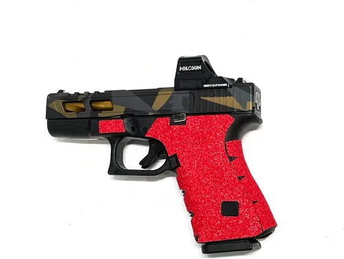 Vista 3 de Handleitgrips Cinta de agarre para pistola de papel de lija roja para Glock 19 Gen 5