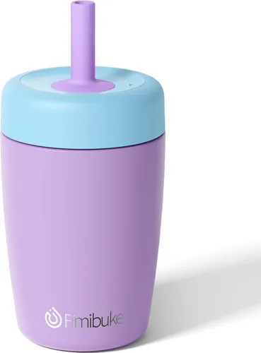 Vista 11 de Fimibuke Vasos para niños y niños pequeños, a prueba de derrames, 12 onzas, con aislamiento Capybara, vaso de paja para niños pequeños, botella