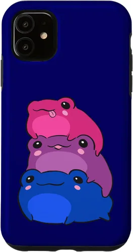Vista 8 de Funda estética para iPhone 12/12 Pro Bisexual Flag Color Frogs Sutil Bi Pride LGBTQ
