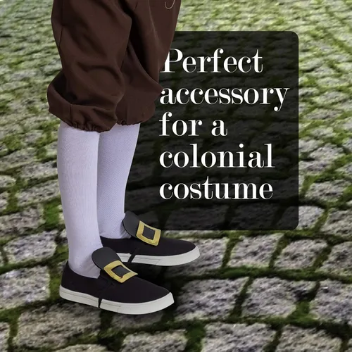Vista 3 de Skeleteen - Calcetines coloniales blancos para disfraz, hasta la rodilla, calcetines de punto blanco para disfraz colonial para adultos y niños