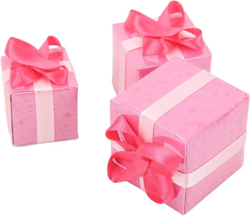 Vista 9 de Cajas de regalo de casa de muñecas 1:12, juego de figuritas de paquetes de Navidad para decoración navideña