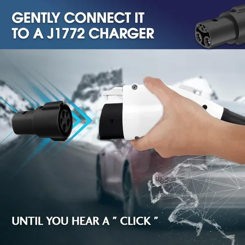 Vista 2 de Adaptador de Carga J1772 Compatible con Tesla Model 3/Y/X/S [Control de Seguridad] 80 Amp / 240 AC - Compatible con Cargador SAE J1772