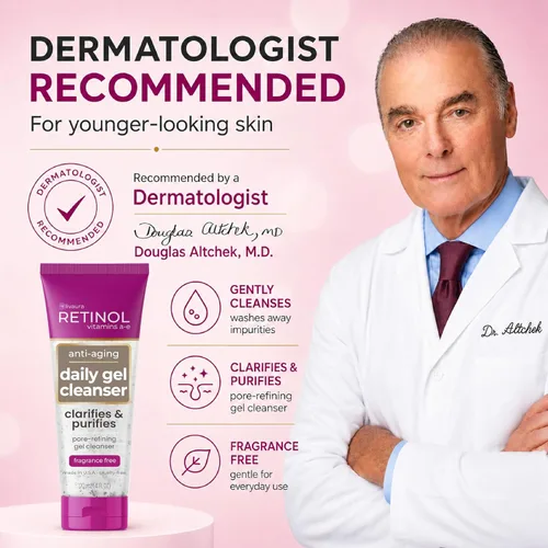 Vista 5 de Retinol Limpiador de gel antienvejecimiento: limpia suavemente las impurezas de los poros y exfolia para una piel suave y tersa. Microperlas ricas