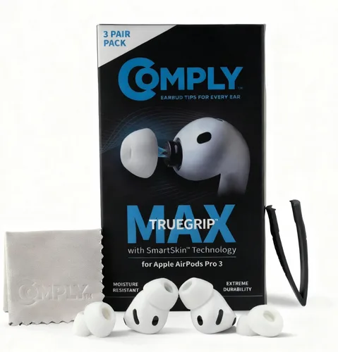 Vista 9 de Comply TrueGrip Almohadillas de repuesto premium de espuma viscoelástica para auriculares Apple AirPods Pro Gen 3 Comodidad duradera, ajuste