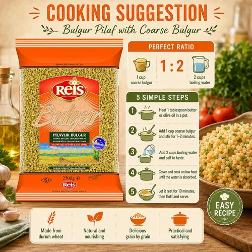 Vista 6 de Reis Bulgur (trigo agrietado Bulgur grueso) 5 lb