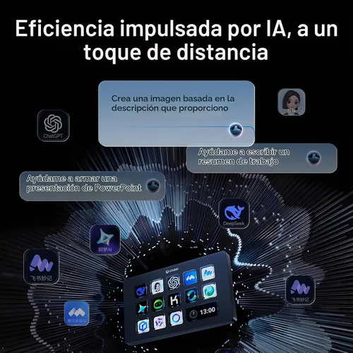 Vista 4 de ULANZI D200H 7 en 1 Hub Deck Studio Stream Controller Teclado de acceso directo, teclas Macro personalizables LCD Teclado programable Tablero