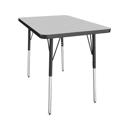Vista 4 de FDP - Mesa rectangular de 24 x 36 pulgadas con patas giratorias estándar, color gris/negro
