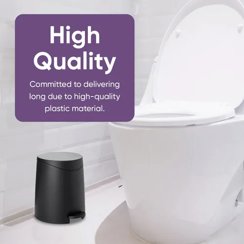 Vista 7 de Superio Mini cubo de basura para baño con tapa de 3 litros, cubo de basura de plástico de 0.75 galones, moderno bote de basura con pedal de pie