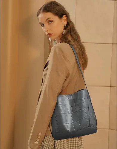 Vista 3 de FOXLOVER Hobo - Bolsos de hombro para mujer, bolsos de cuero de diseñador para mujer, bolso de mano
