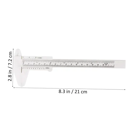 Vista 5 de Mini pinza de precisión herramienta de medición portátil de plástico deslizante regla de bolsillo para mediciones precisas blanco ideal