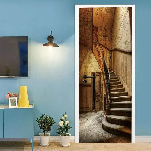 Vista 69 de Calcomanías 3D para puerta, murales para despegar y pegar, papel tapiz de caballo, calcomanías autoadhesivas extraíbles de PVC, impermeable, póster
