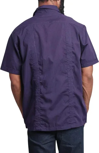 Vista 3 de G-style EE. UU. Remera playera mangas cortas de guayabera cubana para hombres