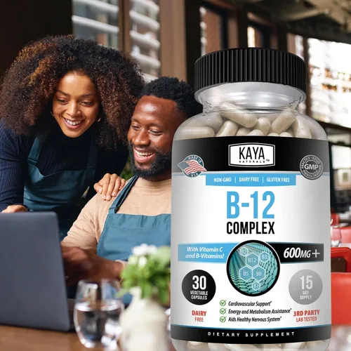 Vista 9 de Kaya Naturals Complejo B-12 Suplemento multivitamínico para mujeres y hombres potenciador de energía y metabolismo Vitamina del complejo B