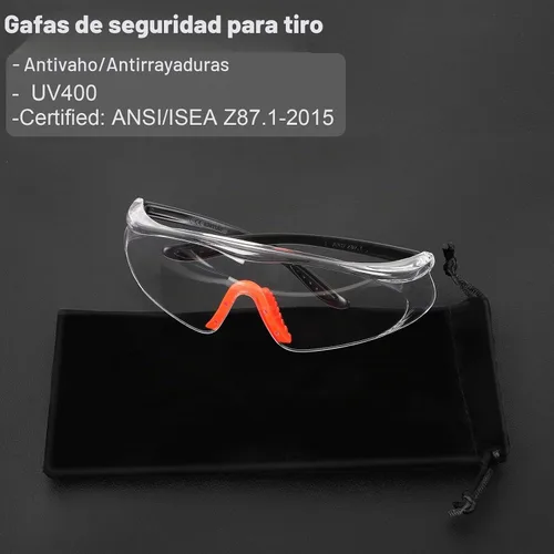 Vista 4 de Orejeras de protección auditiva para disparos, gafas de seguridad para armas, tapones para los oídos, funda protectora Negro
