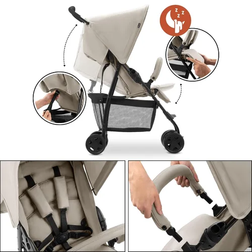 Vista 7 de Hauck Sport - Cochecito plegable ligero para bebés/niños pequeños, color Beige