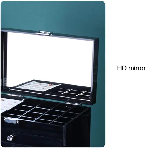 Vista 7 de UXZDX CUJUX Jewelry Box, Girls Jewelry Organizer, Lockable Mirrored Storage Case, Gift Idea