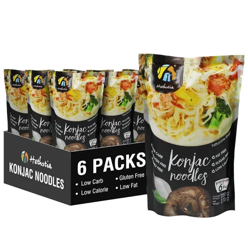 Vista 8 de Hethstia Konjac Noodles Angel Hair - Paquete de 6 fideos Shirataki, bajo en calorías, bajo en carbohidratos, sin azúcar, sin gluten, apto para dieta