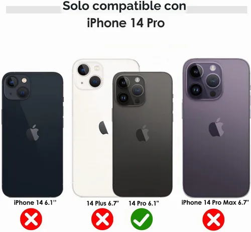 Vista 2 de LOHASIC - Funda de piel compatible con MagSafe para iPhone 14 Pro, color negro