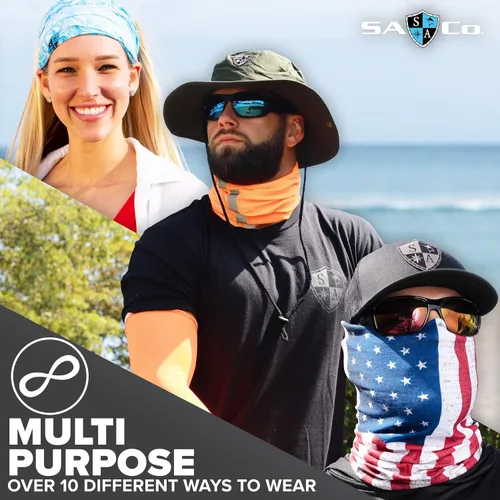 Vista 6 de S A - 1 UV Face Shield Multipurpose Neck Gaiter, Balaclava, Elastic Face Mask for Men and Women
