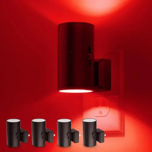 Vista 10 de L LOHAS LED Luz nocturna enchufable, luces nocturnas modernas enchufables a la pared, sensor de atardecer a amanecer, blanco suave 3000K, brillo