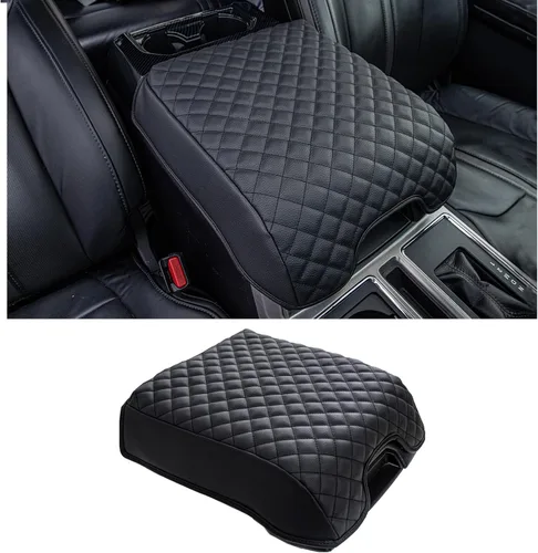 Vista 9 de JDMCAR - Funda de consola central para Ford F150 2015-2020, F250, F350, F450 y Expedition 2018-2024, funda de neopreno para reposabrazos