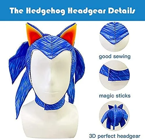 Vista 5 de Yakogy Kids Pretend Play Cartoon Jumpsuit for Boys Girls Halloween Cosplay Hedgehog Costume
