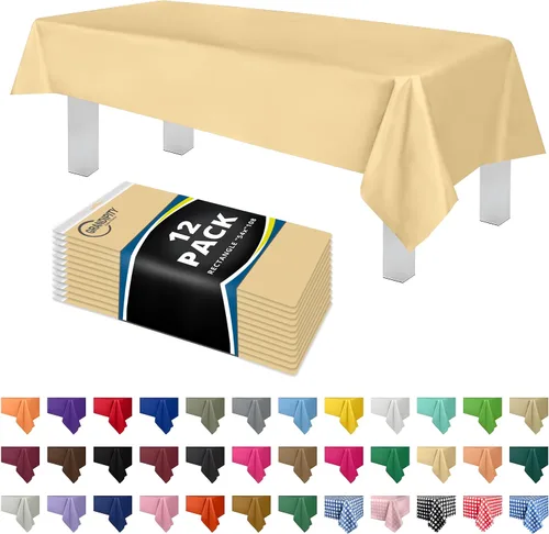 Vista 54 de Mantel de plástico de alta calidad - 54 in. x 108 pulgadas. Grandipity - Mantel rectangular (6 y 12 unidades), Agua (Aqua)
