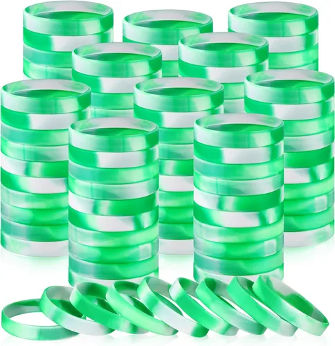 Vista 20 de Liliful 100 pulseras de goma de silicona, pulseras de goma para pulseras de silicona para mujeres y hombres (negro)