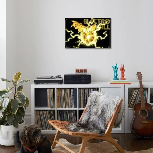 Vista 4 de Trends International Pokémon - Póster de pared de Pikachu, 22.37 x 34.00 pulgadas, lienzo estirado