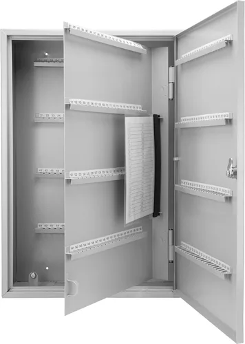 Vista 12 de Barska Gabinete para llaves de 240 posiciones con ganchos numerados, organizador de llaves de acero para montaje en pared, caja fuerte con registro