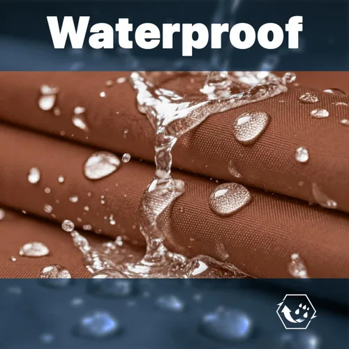 Vista 4 de Amgo Toldo impermeable triangular marrón de 4 x 4 x 4 pies para hacer toldo UPF50+, 98% de bloqueo UV, resistente al agua, patio, jardín y patio