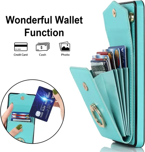 Vista 3 de Asuwish Funda de teléfono para Samsung Galaxy A32 5G 2021 de 6.5 pulgadas con protector de pantalla de vidrio templado y anillo de bloqueo RFID