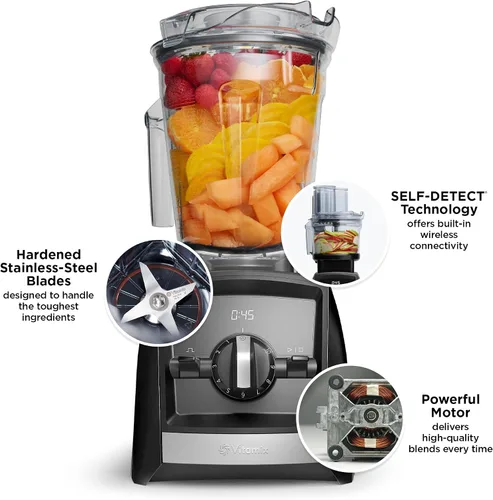 Vista 2 de Vitamix Licuadora de la serie A2300 Ascent, inteligente, de grado profesional, contenedor de bajo perfil de 64 oz, color blanco