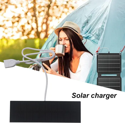 Vista 2 de Cargador de batería de panel solar – Carga rápida versátil y duradera, moderno, resistente, 3 W, paquete de teléfono alimentado por banco, multiuso