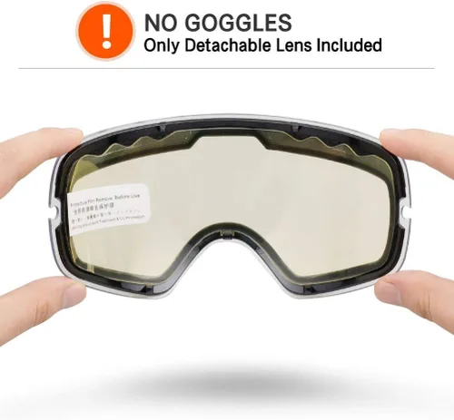 Vista 2 de ZIONOR Ski Goggles Lens, XMINI 100% OTG Snow Goggles Detachable Lens for Youth Kids
