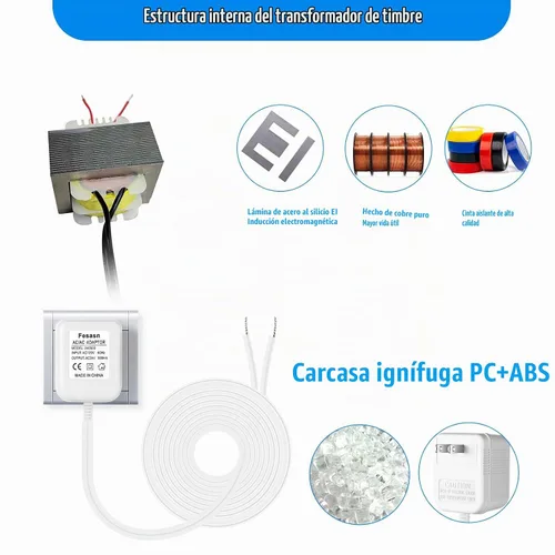Vista 7 de Adaptador de Cable C para Termostato Inteligente, Fuente de Alimentación de CA de 24V, Compatible con Nest Hello August Ring Timbre de Puerta