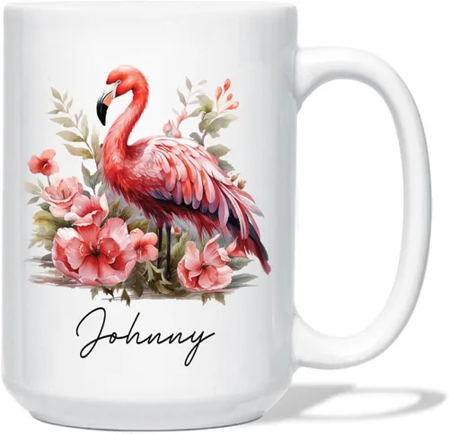 Vista 26 de Taza de café de oso – Regalo personalizado para amantes, taza de té de animales salvajes con flores, regalo de cerámica personalizado para amantes