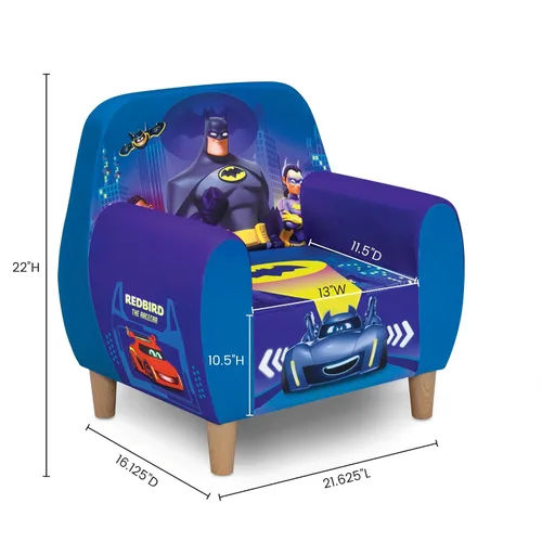 Vista 3 de Delta Children Batman Batwheels - Silla de espuma para niños, color azul