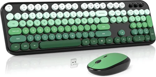 Vista 13 de MOWUX - Combo de teclado y mouse inalámbricos para Windows, teclado inalámbrico externo de tamaño completo 2.4G, mouse compacto, 8 teclas multimedia