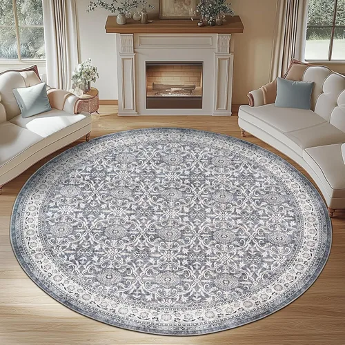 Vista 165 de jinchan Fiora - Alfombra lavable de área pequeña, alfombra de entrada floral de medio círculo de 2 x 3, tapete de media luna de pelo bajo, suave