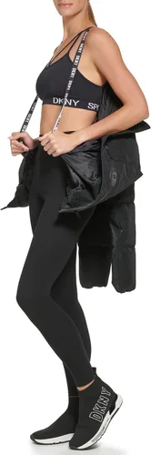 Vista 6 de DKNY Chaqueta acolchada de piel sintética con estampado de cocodrilo para mujer