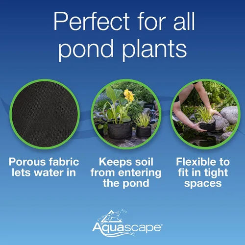 Vista 3 de Aquascape – Maceta para planta acuática con tela, 2 unidades, Negro