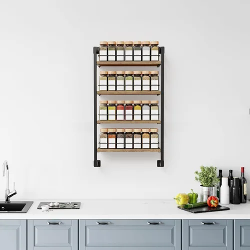 Vista 7 de ZICOTO Estante organizador de especias que ahorra espacio para montaje en pared, fácil de instalar, estantes colgantes modernos para hasta 56