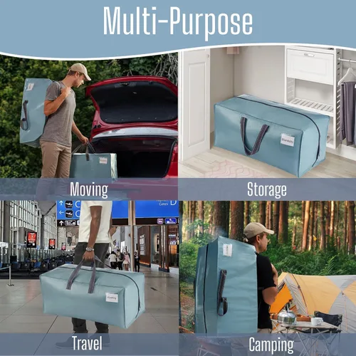Vista 73 de VENO Paquete de 6 bolsas de mudanza resistentes con correas de mochila, cremalleras y asas, bolsas de embalaje extragrandes para artículos